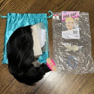 Human Hair 10 Inch Lace Front And Back Wig Cap Color Bleach And Perm Safe 100%